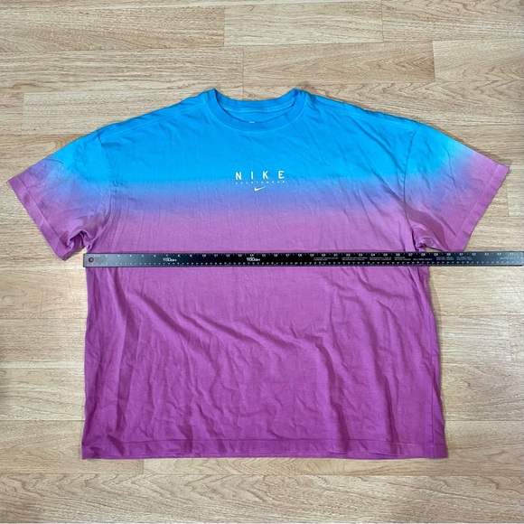 Nike Sportswear Tie Dyed T-Shirt Women’s XL Oversized Fit Pink Blue 100% Cotton - Picture 4 of 8